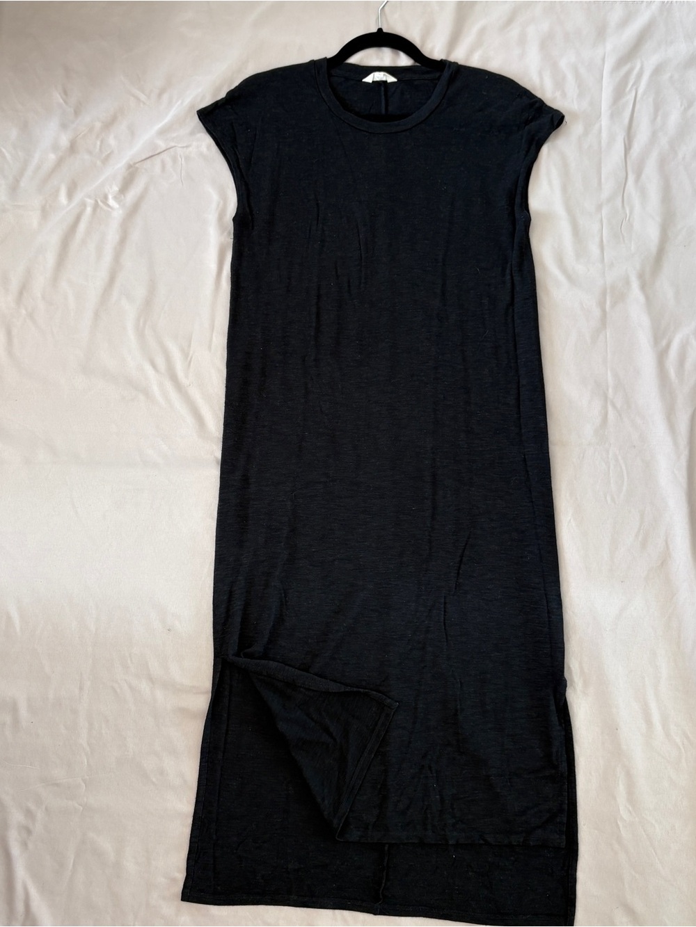 Madewell Black Cap Sleeve Asymmetrical Hem Tank Dress Medium
